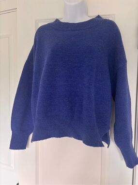 Deluc Royal Blue Loose-Fit Crewneck Sweater